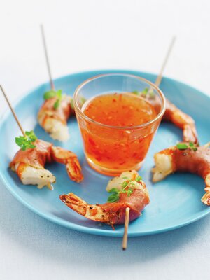 Scampi med spekeskinke