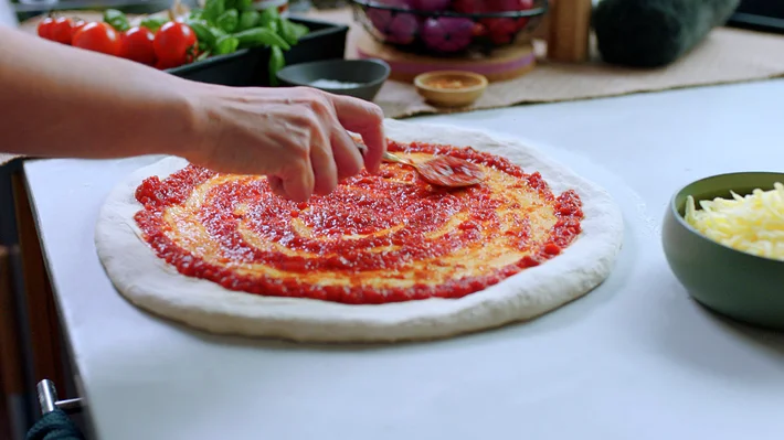 Pizzadeig trinnbilder