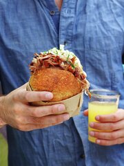 Pulled pork sandwich med syltet fennikel