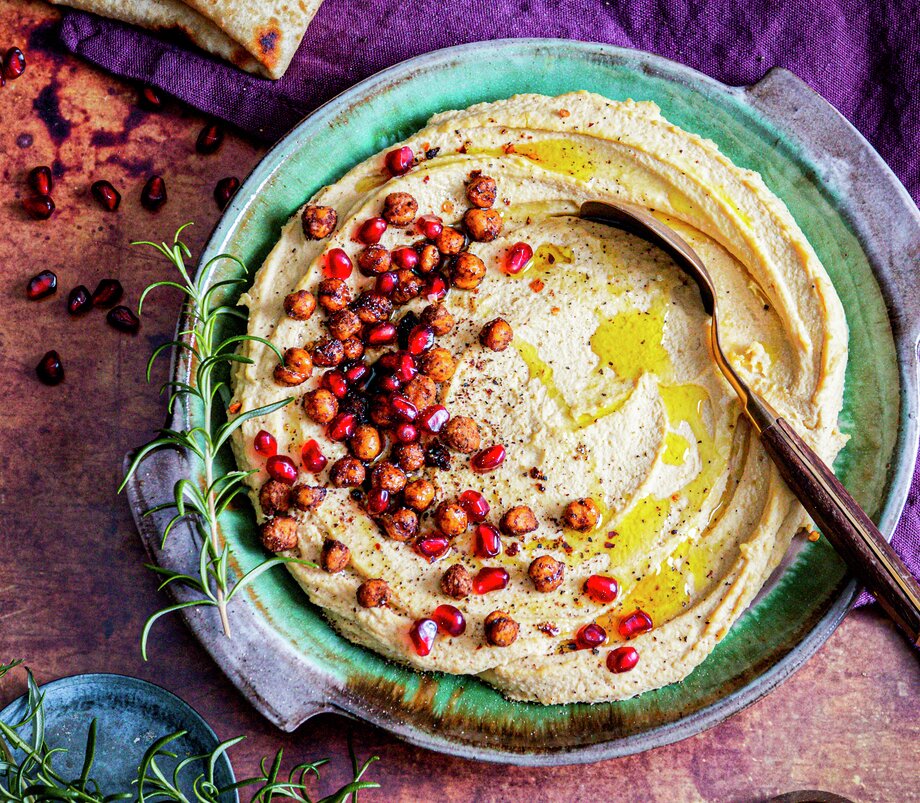 Hummus med sprø topping