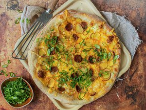 Pizza med potet og nduja