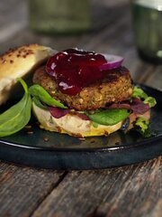 Squash- og kikertburger