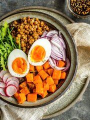 Linsesalat med egg