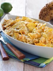 Gratinert kjøttdeigform med tortillachips