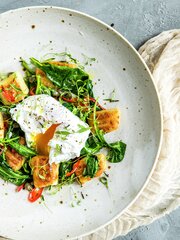 Gnocchi med posjert egg