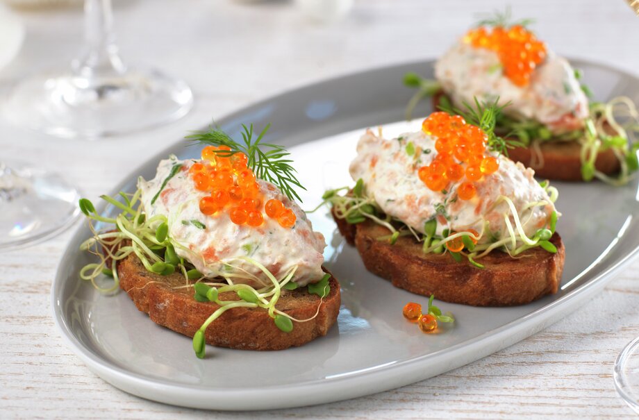 Bruschetta med røkelakskrem