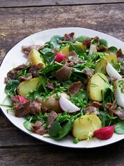 Lammeskav i erte- og myntesalat