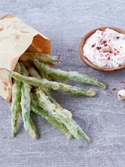 Aspargesbønner tempura