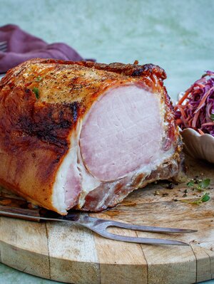 Røkt svinekam med potetgrateng