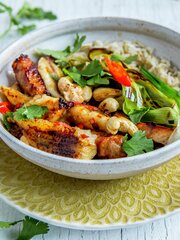Wok med chili og banan