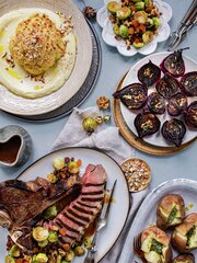 T bone steak med tilbehør