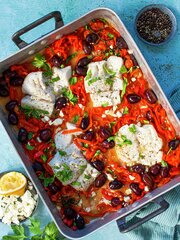 Tray bake med torsk