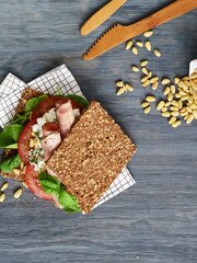 Sandwich med skinke og cottage cheese