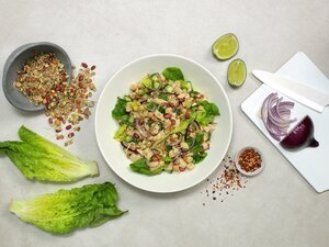 Kyllingsalat med bønner og linser