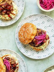 Hamburger med pulled pork