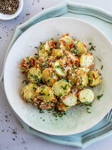 Potet- og aïolisalat med chorizo