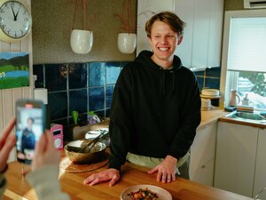 kremet pasta med reinsdyrbiff