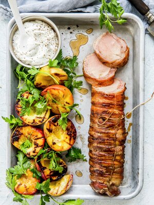 Svinefilet i baconsnurr