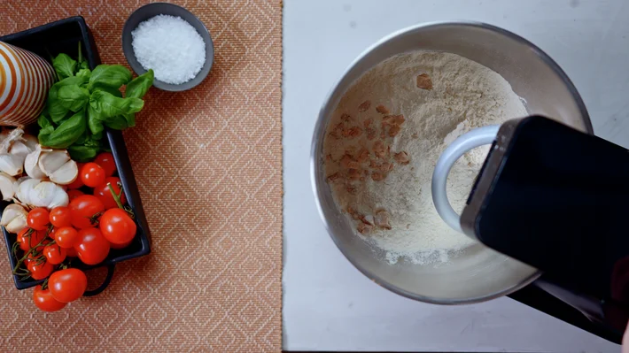 Pizzadeig trinnbilder