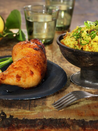 Marinert kyllinglår med couscous
