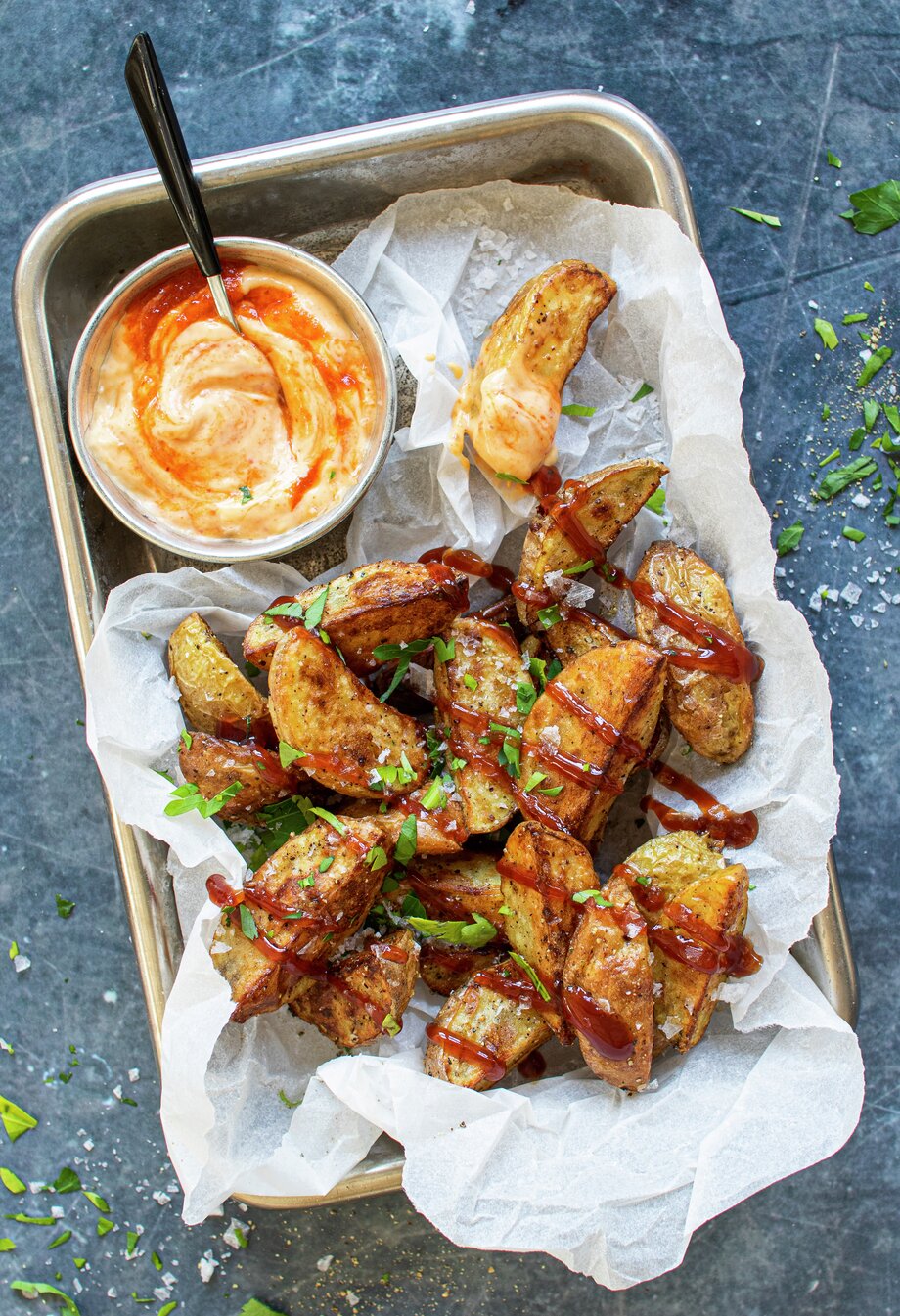 Potetbåter i airfryer
