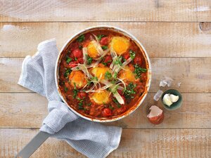 Egg i spicy bønnegryte