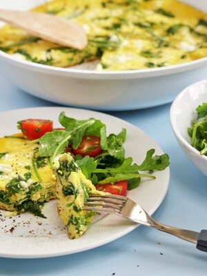 Frittata med spinat og feta
