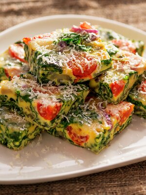 Frittata med tomat og spinat 1
