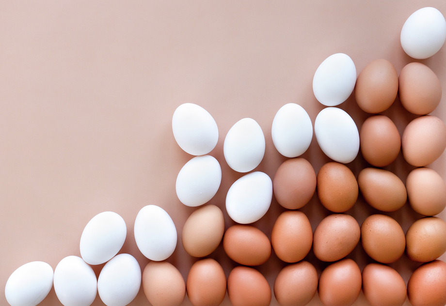 Brune og hvite egg