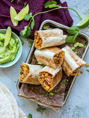 Burritos med kjøttdeig av svin