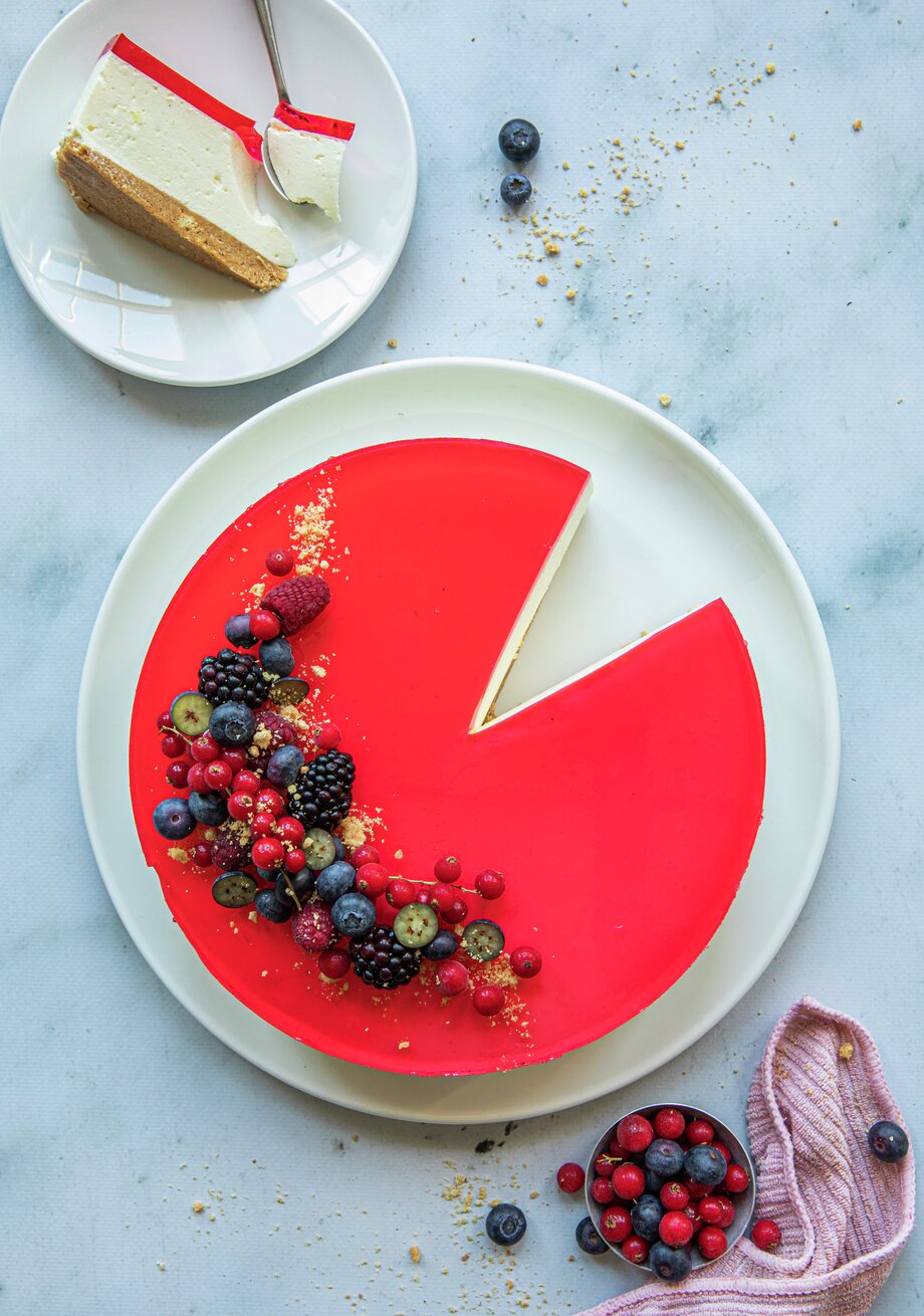 Ostekake med gelé