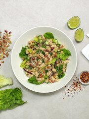 Kyllingsalat med bønner og linser