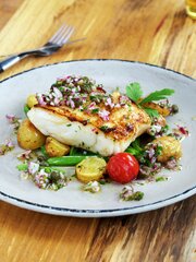 Stekt torsk med kapersvinaigrette