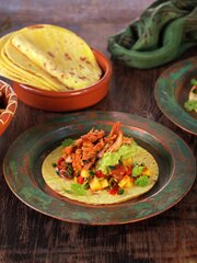 Taco med revet kylling