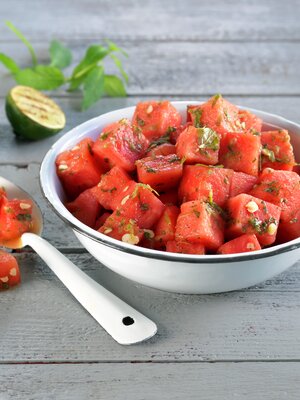 Vannmelon med mojitovinaigrette