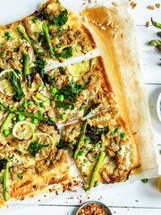 Pizza med kyllingkjøttdeig