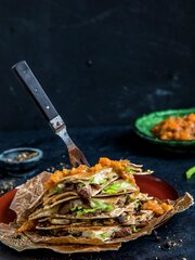 Quesadilla med reinsdyr og multer
