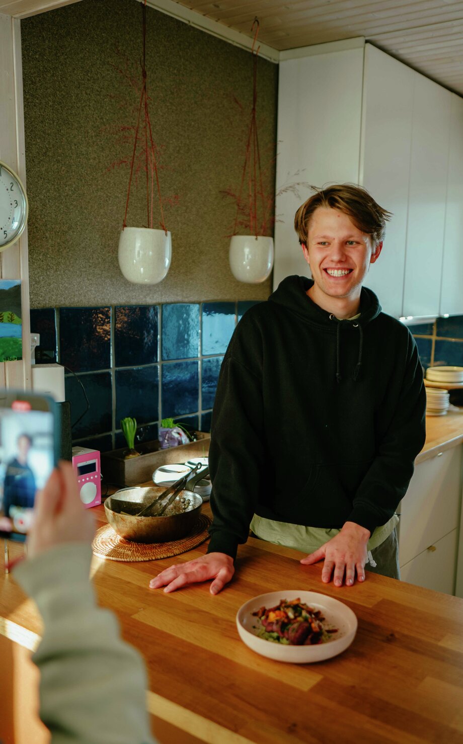 kremet pasta med reinsdyrbiff